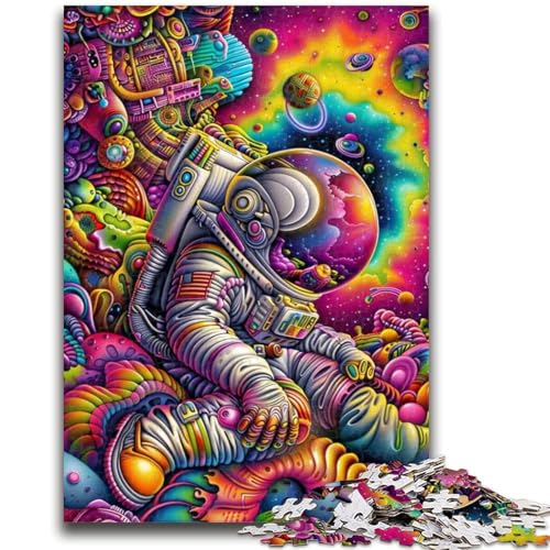 Psychedelisches Astronauten-Puzzle mit 1000 Teilen für Erwachsene, anspruchsvoll zu vervollständigen, Aber unterhaltsam und humorvoll, einzigartige Heimdekoration und Geschenke (38x26cm) von AADSAZA