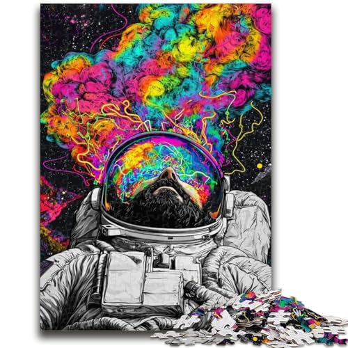 Psychedelisches Astronauten-Puzzle mit 1000 Teilen für Teenager, Denkspiel, Wanddekoration, einzigartige Geburtstags (38x26cm) von AADSAZA