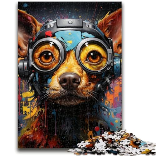 Psychedelisches Chihuahua-Puzzle mit 1000 Teilen für Teenager, Denkspiel, Wanddekoration, einzigartige Geburtstags (50x75cm) von AADSAZA