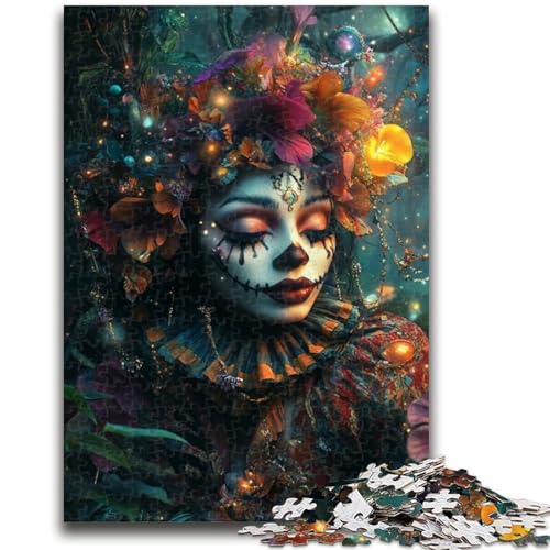 Psychedelisches Clown-Mädchen-Puzzle für Teenager, 1000 Teile, hilft dem Gehirn, süchtig machendes Spielzeug zu trainieren, um Geduld zu fördern, tolles Geschenk (38x26cm) von AADSAZA