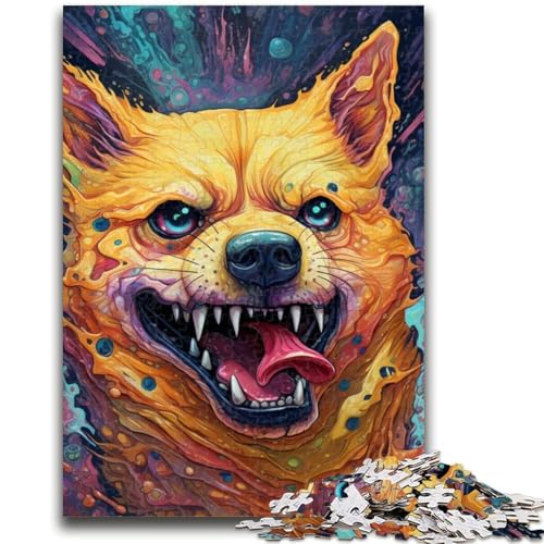 Psychedelisches Corgi-Puzzle mit 1000 Teilen für Erwachsene und Jugendliche, Spaß beim Zusammensetzen von Mustern für Aktivitäten zu Hause, Geburtstagsgeschenk, Reisegeschenk (38x26cm) von AADSAZA