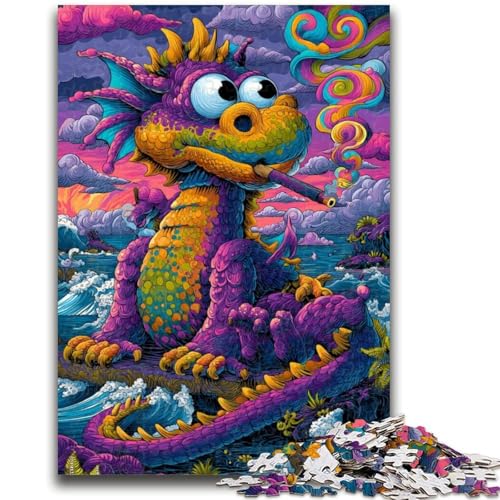 Psychedelisches Drachen-Puzzle für Erwachsene, 1000 Teile, anspruchsvolles Spiel und Familienspiel, Wanddekoration, einzigartige Geburtstags (50x75cm) von AADSAZA