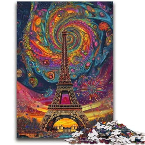 Psychedelisches Eiffelturm-Puzzle für Teenager, 2000 Teile, dekomprimierendes intellektuelles Lernspielzeug, tolle Geschenke und Spielzeuge (70x100cm) von AADSAZA