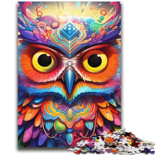Psychedelisches Eulen-Puzzle für Erwachsene, 2000 Teile, anspruchsvolles Spiel und Familienspiel, Wanddekoration, einzigartige Geburtstags (70x100cm) von AADSAZA