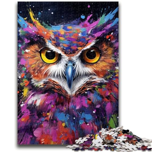 Psychedelisches Eulen-Puzzle für Teenager, 1000 Teile, anspruchsvolles Spiel und Familienspiel mit vollständig ineinandergreifenden, zufällig geformten Teilen (38x26cm) von AADSAZA
