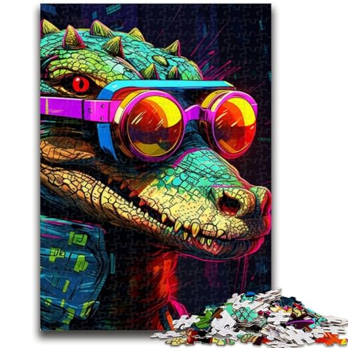 Psychedelisches Nilkrokodil-Puzzle für Teenager, 1000 Puzzles, Spielzeug, Lernspiele, Stressabbau, geeignet als Schreibtischdekoration (50x75cm) von AADSAZA