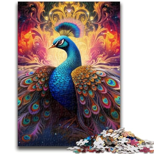 Psychedelisches Pfauen-Puzzle für Erwachsene, 1000 Teile, anspruchsvolles Spiel und Familienspiel, Wanddekoration, einzigartige Geburtstags (50x75cm) von AADSAZA