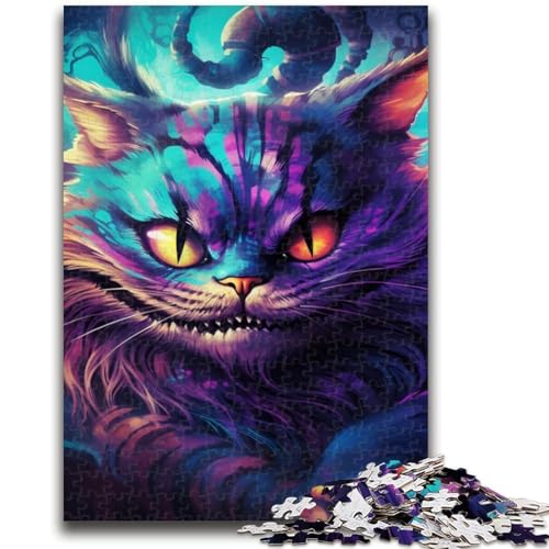 Psychedelisches Tier-Katzen-Puzzle für Erwachsene, 1000 Teile, Zeitvertreib zu Hause mit vollständig ineinandergreifenden, zufällig geformten Teilen (50x75cm) von AADSAZA