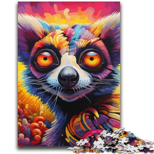 Psychedelisches Tier-Lemur-Puzzle für Teenager, 2000 Teile, anspruchsvolles Spielgeschenk, ganze Familie (70x100cm) von AADSAZA