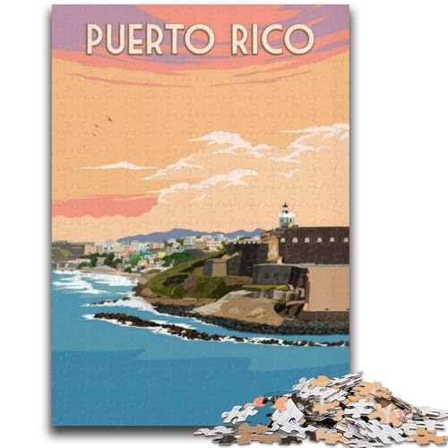 Puerto Rico San Juan 1000-teiliges Puzzle für Erwachsene und Jugendliche, Quizspiel, Wanddekoration, einzigartige Geburtstags (38x26cm) von AADSAZA