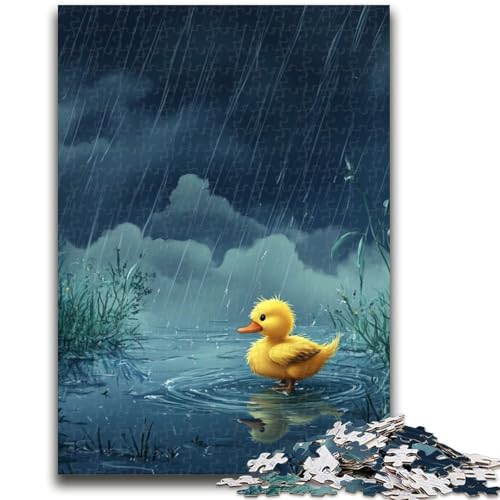 Puzzle „Kleine gelbe Ente im Regen“ für Erwachsene, 1000 Teile, Zeitvertreib zu Hause mit vollständig ineinandergreifenden, zufällig geformten Teilen (38x26cm) von AADSAZA
