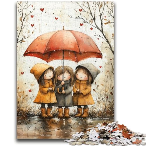 Puzzle „Kleines Mädchen mit Regenschirm“ für Teenager, 1000 Puzzles, anspruchsvolles Spiel und Familienspiel, ganze Familie (50x75cm) von AADSAZA