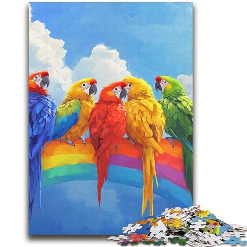 Puzzle „Papagei auf dem Regenbogen“ für Erwachsene, 2000 Teile, Stressabbau, Zeitvertreib zu Hause, mit passendem Poster und Quizblatt (70x100cm) von AADSAZA