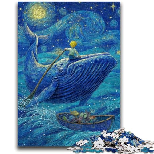 Puzzle „Wale am Nachthimmel“, 1000 Teile, für Erwachsene und Jugendliche, zum Zeitvertreib zu Hause mit vollständig ineinandergreifenden, zufällig geformten Teilen (50x75cm) von AADSAZA