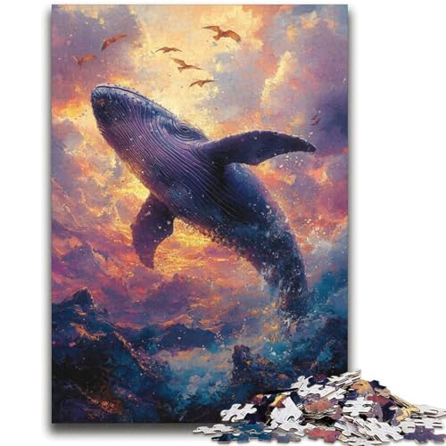 Puzzle „Wale bei Sonnenuntergang“, 2000 Teile, für Teenager, Geschenke, Spielzeug, Lernspiele, Stressabbau, tolle Geschenke und Spielzeuge (70x100cm) von AADSAZA