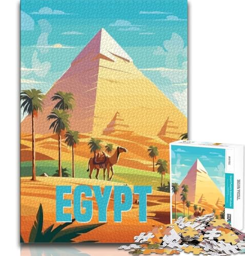Puzzle 1000 Teile für Erwachsene, Ägypten, Pyramiden, Reise, anspruchsvolles Spiel und Lernspiel für die ganze Familie zum Geburtstag, Weihnachten (38x26cm) von AADSAZA