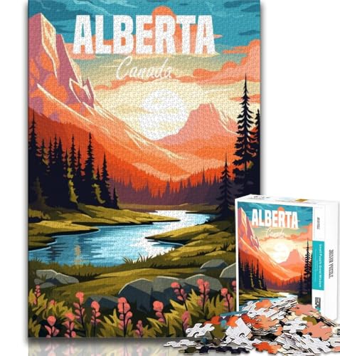 Puzzle 1000 Teile für Erwachsene, Alberta, Kanada, Reise, anspruchsvolles Spiel und Lernspiel für die ganze Familie zum Geburtstag, Weihnachten (75x50cm) von AADSAZA