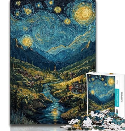 Puzzle 1000 Teile für Erwachsene, Berge unter dem Nachthimmel, anspruchsvolles Spiel und Lernspiel für die ganze Familie zum Geburtstag, Weihnachten (75x50cm) von AADSAZA