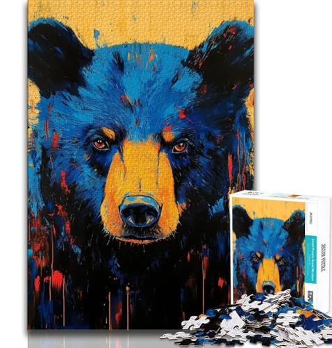 Puzzle 1000 Teile für Erwachsene, Braunbär, Lernspiele, Heimdekoration, Lernspiel für Geburtstag, Weihnachten (38x26cm) von AADSAZA