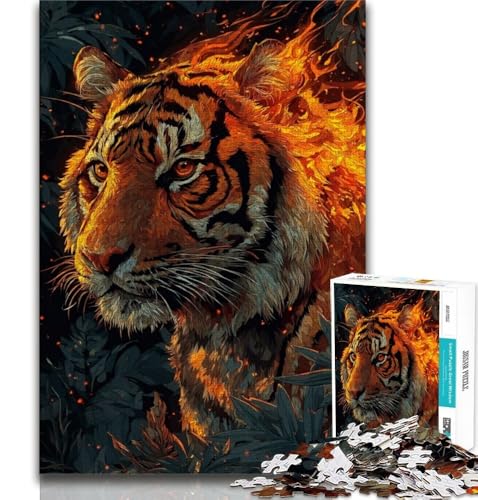 Puzzle 1000 Teile für Erwachsene, Flammentiger, Lernspiele, Heimdekoration, Lernspiel für Geburtstag, Weihnachten (75x50cm) von AADSAZA
