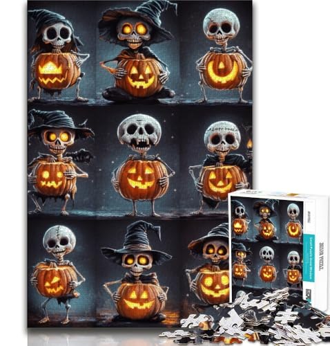 Puzzle 1000 Teile für Erwachsene, Geschenke, Halloween-Collage, Familienspiel, Stressabbau, schwierige Herausforderung, stärkt die Liebe zwischen Paaren (75x50cm) von AADSAZA