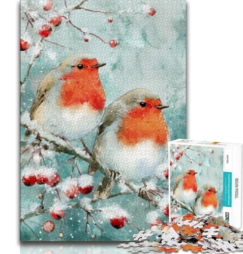 Puzzle 1000 Teile für Erwachsene, Geschenke für kleine Rotkehlchen, Spielzeug, Lernspiele, Stressabbau, einzigartige Heimdekoration und Geschenke (38x26cm) von AADSAZA
