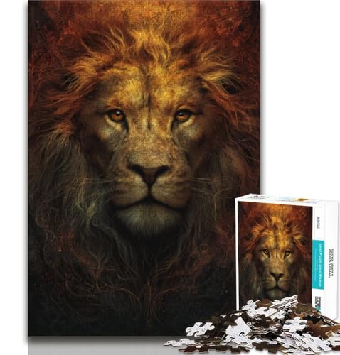 Puzzle 1000 Teile für Erwachsene, Löwenporträt, Lernspiele, Heimdekoration, Lernspiel für Geburtstag, Weihnachten (75x50cm) von AADSAZA