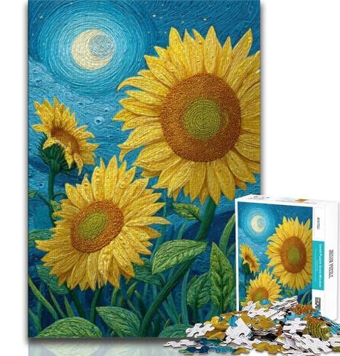 Puzzle 1000 Teile für Erwachsene, Sonnenblume, anspruchsvolles Spiel und Lernspiel für die ganze Familie zum Geburtstag, Weihnachten (38x26cm) von AADSAZA