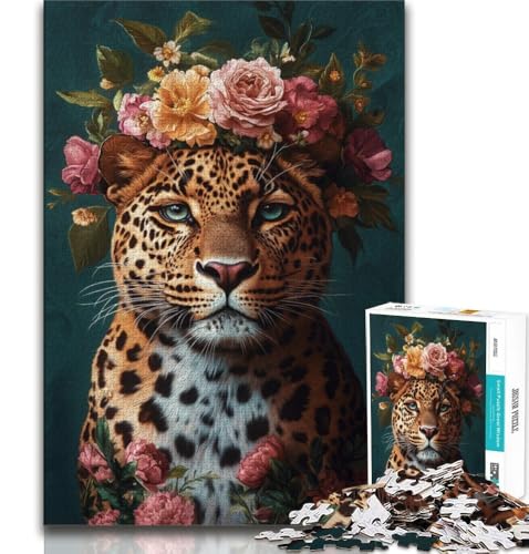 Puzzle 1000 Teile für Erwachsene, Tierleopard, Lernspiele, Heimdekoration, Lernspiel für Geburtstag, Weihnachten (75x50cm) von AADSAZA