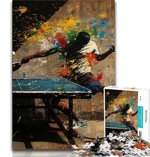 Puzzle 1000 Teile für Erwachsene, Tischtennis-Malen, anspruchsvolles Spiel und Lernspiel für die ganze Familie zum Geburtstag, Weihnachten (75x50cm) von AADSAZA