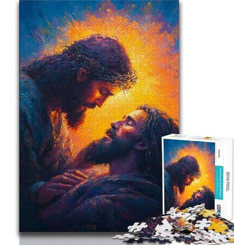Puzzle 1000 Teile für Erwachsene Jesus, Lernspiele, Heimdekoration, Lernspiel für Geburtstag, Weihnachten (75x50cm) von AADSAZA
