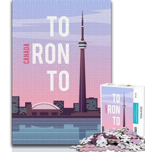 Puzzle 1000 Teile für Erwachsene Toronto, anspruchsvolles Spiel und Lernspiel für die ganze Familie zum Geburtstag, Weihnachten (75x50cm) von AADSAZA