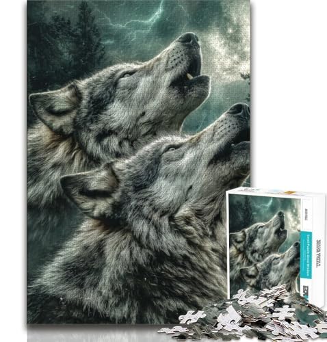 Puzzle 1000 Teile für Erwachsene Wolf, Lernspiele, Heimdekoration, Lernspiel für Geburtstag, Weihnachten (38x26cm) von AADSAZA