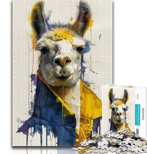 Puzzle 1000 Teile für Erwachsene und Jugendliche, Alpaka, anspruchsvolles Spiel, ganze Familie (38x26cm) von AADSAZA