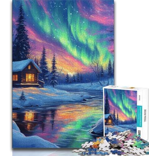 Puzzle 1000 Teile für Erwachsene und Jugendliche, Aurora, anspruchsvolles Spiel und Lernspiel für die ganze Familie zum Geburtstag, Weihnachten (75x50cm) von AADSAZA
