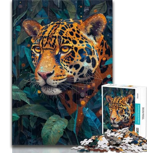 Puzzle 1000 Teile für Erwachsene und Jugendliche, Dschungelleopard, anspruchsvolles Spiel, ganze Familie (75x50cm) von AADSAZA