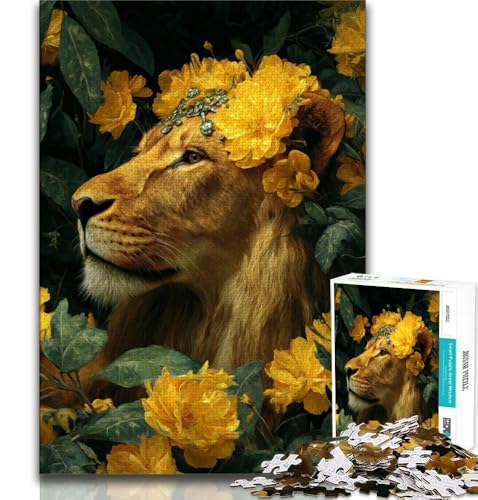 Puzzle 1000 Teile für Erwachsene und Jugendliche, Dschungellöwe, anspruchsvolles Spiel, ganze Familie (75x50cm) von AADSAZA