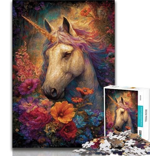 Puzzle 1000 Teile für Erwachsene und Jugendliche, Einhorn, anspruchsvolles Spiel, ganze Familie (75x50cm) von AADSAZA