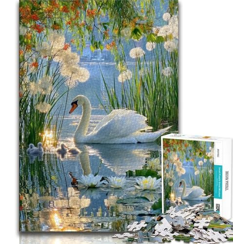 Puzzle 1000 Teile für Erwachsene und Jugendliche, Herbstschwäne, anspruchsvolles Spiel und Lernspiel für die ganze Familie zum Geburtstag, Weihnachten (75x50cm) von AADSAZA