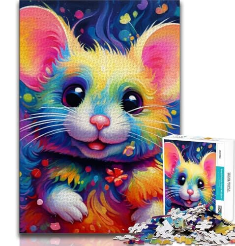 Puzzle 1000 Teile für Erwachsene und Jugendliche, Kunst, Tiermaus, pädagogisches Familienspiel mit vollständig ineinandergreifenden, zufällig geformten Teilen (38x26cm) von AADSAZA