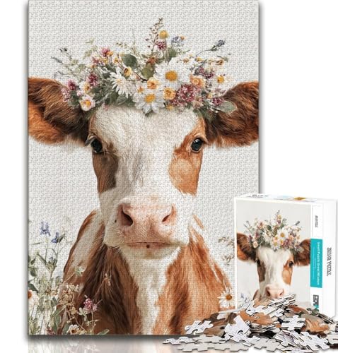 Puzzle 1000 Teile für Erwachsene und Jugendliche, Milchkuh, anspruchsvolles Spiel, ganze Familie (38x26cm) von AADSAZA