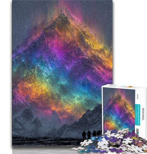 Puzzle 1000 Teile für Erwachsene und Jugendliche, Regenbogenberge, anspruchsvolles Spiel, ganze Familie (38x26cm) von AADSAZA