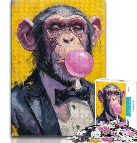 Puzzle 1000 Teile für Erwachsene und Jugendliche, Schimpanse, anspruchsvolles Spiel, ganze Familie (75x50cm) von AADSAZA