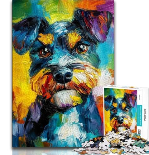 Puzzle 1000 Teile für Erwachsene und Jugendliche, Schnauzer, anspruchsvolles Spiel, ganze Familie (75x50cm) von AADSAZA