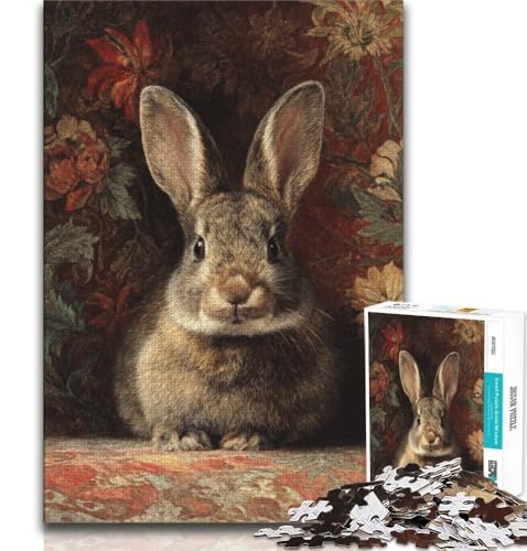Puzzle 1000 Teile für Erwachsene und Jugendliche, Tierkaninchen, anspruchsvolles Spiel, ganze Familie (38x26cm) von AADSAZA