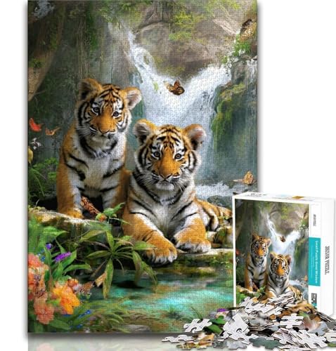 Puzzle 1000 Teile für Erwachsene und Jugendliche, Tiger, anspruchsvolles Spiel, ganze Familie (38x26cm) von AADSAZA