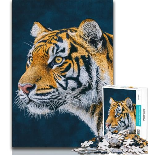 Puzzle 1000 Teile für Erwachsene und Jugendliche, Tigerkunst, anspruchsvolles Spiel, ganze Familie (75x50cm) von AADSAZA
