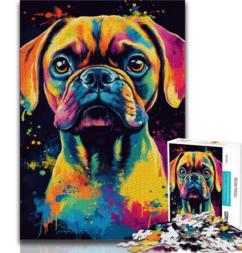 Puzzle 1000 Teile für Teenager, Boxerhund, anspruchsvolles Spiel, ganze Familie (75x50cm) von AADSAZA