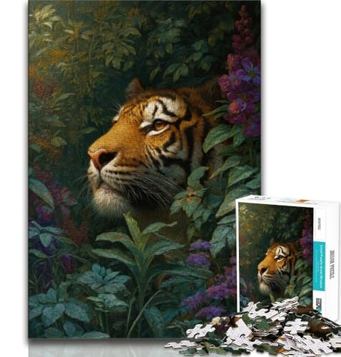 Puzzle 1000 Teile für Teenager, Dschungeltiger, anspruchsvolles Spiel, ganze Familie (75x50cm) von AADSAZA