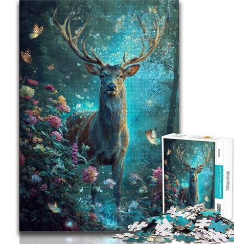 Puzzle 1000 Teile für Teenager, Fantasy-Hirsch, anspruchsvolles Spiel, ganze Familie (75x50cm) von AADSAZA